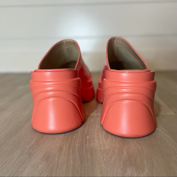 SOLD Nasty Gal bright salmon platform clogs - Picture 4 of 15